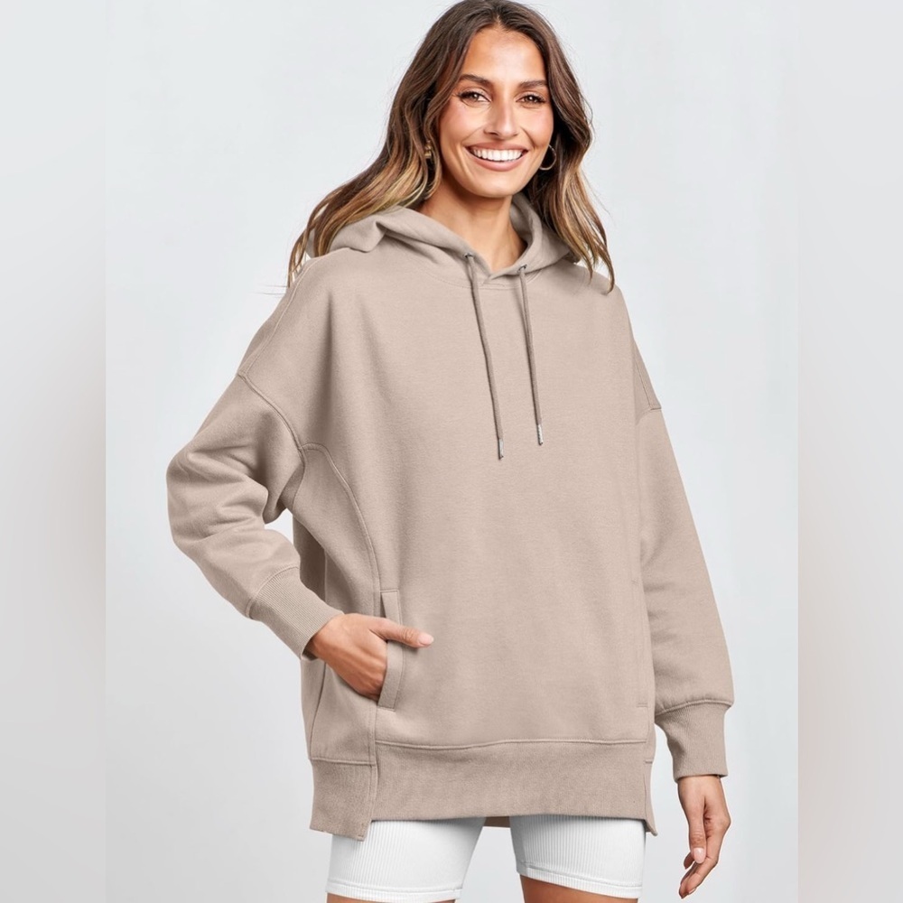 ANRABESS Womens Oversized Hoodies Sweatshirts Fleece Pullover Blush Size Large - Picture 2 of 14